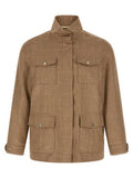 Women's Beige Wool Full-Length Jacket Clothing