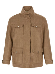 Women's Beige Wool Full-Length Jacket Clothing