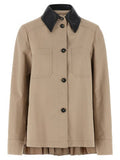 Women's Beige Polyester Coat Clothing