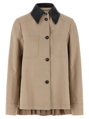 Women's Beige Polyester Coat Clothing