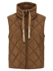 Women's Brown Polyamide Sleeveless Jacket Clothing