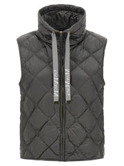Women's Gray Polyamide Sleeveless Jacket Clothing