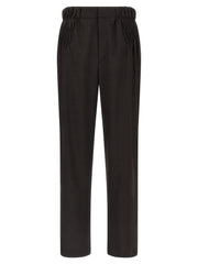 Men's Brown Virgin Wool Casual Pants