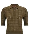 Women's Bicolor Silk Polo Shirt