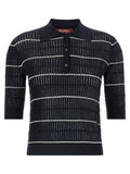 Women's Blue Silk Polo Shirt