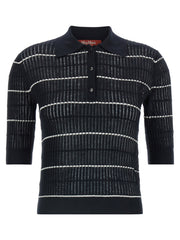 Women's Blue Silk Polo Shirt