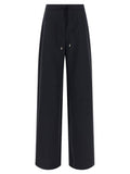 Women's Blue Virgin Wool Casual Pants