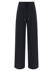 Women's Blue Virgin Wool Casual Pants