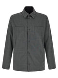 Men's Gray Polyester Full-Length Jacket Clothing