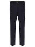Men's Blue Virgin Wool Casual Pants