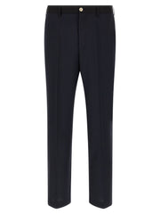 Men's Blue Virgin Wool Casual Pants