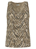 Women's Beige Silk Tank Tops