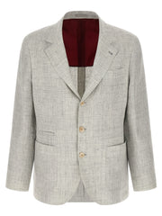 Men's Beige Linen Blazer Clothing