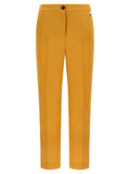 Women's Orange Linen Casual Pants