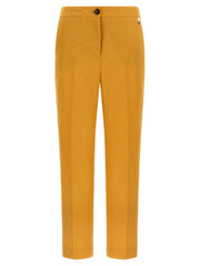 Women's Orange Linen Casual Pants