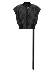 Women's Black Nylon Sleeveless Jacket Clothing