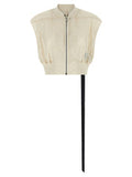 Women's Beige Nylon Sleeveless Jacket Clothing