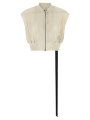 Women's Beige Nylon Sleeveless Jacket Clothing