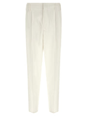 Men's White Cotton Casual Pants