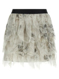 Women's Gray Silk Long Skirt
