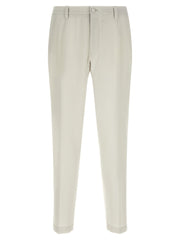 Men's Beige Virgin Wool Dress Pants