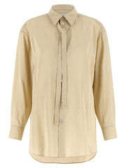 Women's Beige Silk Blouse
