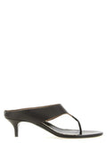 Women's Napa Leather T-Strap Sandal Black Heels