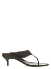Women's Napa Leather T-Strap Sandal Black Heels