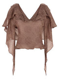 Women's Bordeaux Linen Blouse