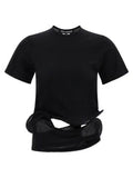 Women's Black Nylon T-Shirt