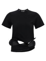 Women's Black Nylon T-Shirt