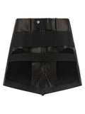 Women's Black Calfskin Long Skirt