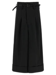 Women's Black Acetate Flared Pants