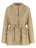 Women's Beige Silk Blazer Clothing