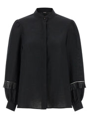 Women's Black Linen Blouse