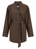 Women's Brown Polyamide Blazer Clothing