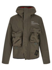 Men's Gray Nylon Parka Clothing