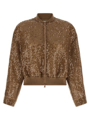 Women's Brown Silk Cardigan Clothing