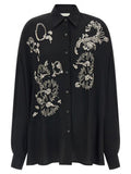 Women's Black Polyester Blouse