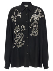 Women's Black Polyester Blouse