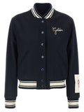 Women's Blue Virgin Wool Bomber Clothing