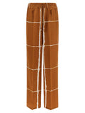 Women's Brown Silk Casual Pants
