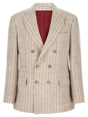 Men's Gray Linen Blazer Clothing