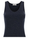 Women's Blue Cashmere Sleeveles T-Shirt