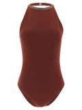 Women's Bordeaux Polyamide One-Piece Swimsuit Clothing