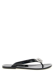 Women's Black Pvc Slides Shoe