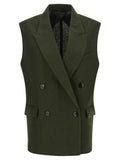 Women's Bicolor Linen Sleeveless Jacket Clothing
