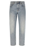 Women's Blue Cotton Tapered Jeans Clothing