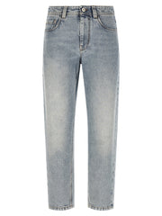 Women's Blue Cotton Tapered Jeans Clothing