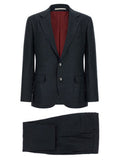 Men's Blue Silk Two-Piece Suit